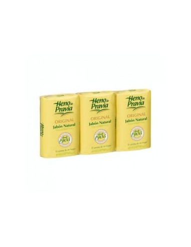 Original natural hand soap bar Heno de Pravia Package 3 units. (450 grams)