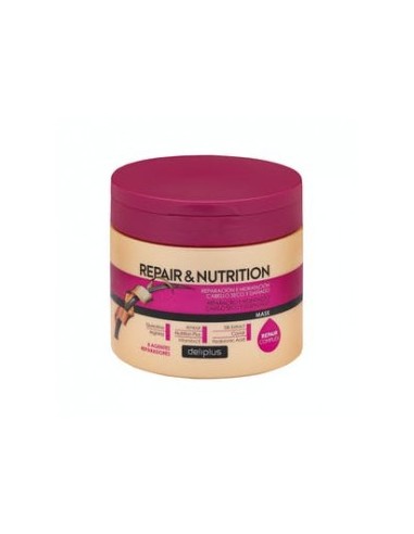 Repair & Nutrition Deliplus dry and damaged hair mask with 8 repairing agents Pot 400 ml