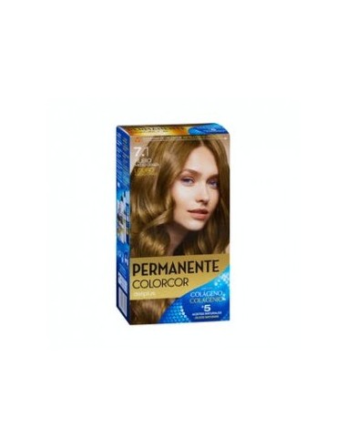 Deliplus Colorcor 7.1 medium ash permanent hair color, box of 1.