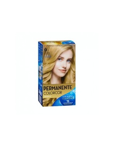 Deliplus Colorcor permanent hair coloring 9 very light blond 1 pc. box.