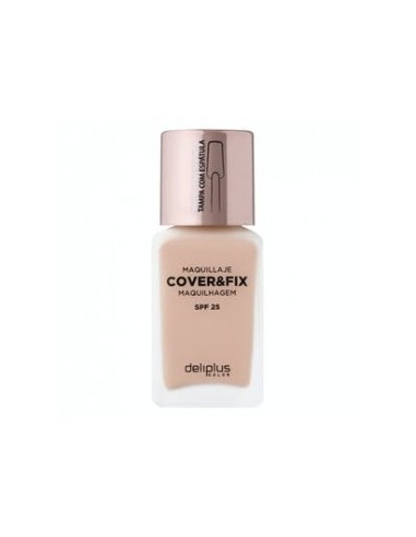 Deliplus Cover & Fix fluid make-up 01 light beige SPF 25 30 ml