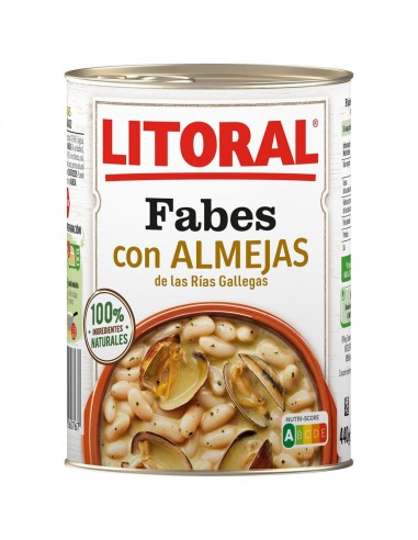 LITORAL Gluten-free clam beans 440 g tin