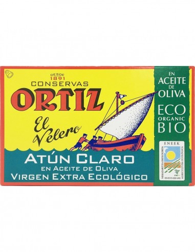 ORTIZ Light tuna in organic extra virgin olive oil 82 g can drained weight