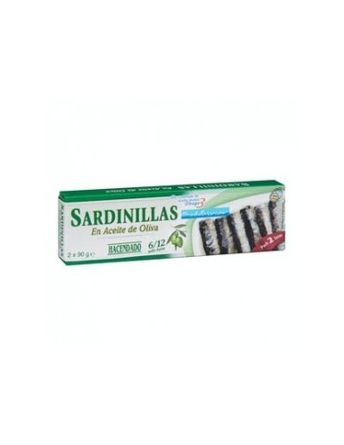 Sardines in olive oil Hacendado 6-12 units. 2 cans of 65 g