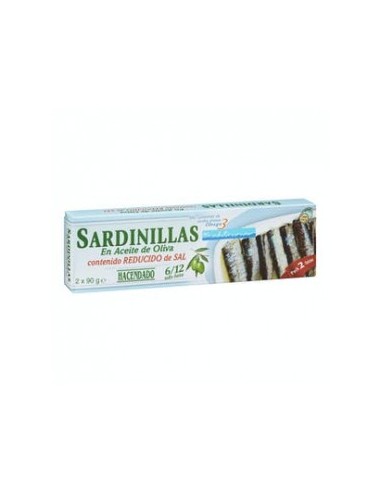 Hacendado Low Salt Sardines in Olive Oil 6-12 units. 2 cans of 65 g