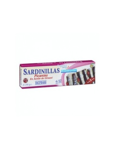 Hacendado spicy sardines in sunflower oil 6-12 units 2 cans of 65 g