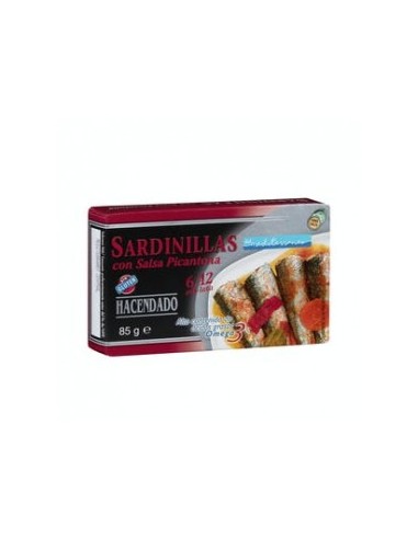 Spicy sardines Hacendado 6-12 units. 85 g can (62 g drained)