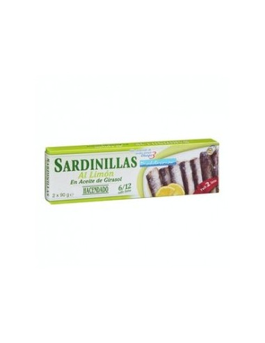 Hacendado lemon sardines in sunflower oil 6-12 units 2 cans of 65 g