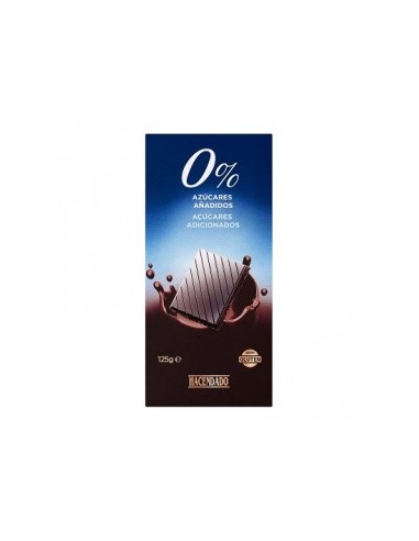 Hacendado 0% added sugar dark chocolate bar 125 g