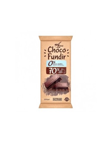 Dark chocolate Hacendado melted 0% added sugar 70% cocoa Bar 200 g