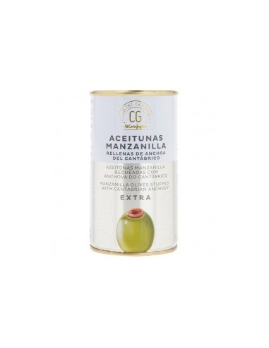 CLUB GOURMET Manzanilla olives stuffed with Cantabrian anchovies 150 g tin drained weight