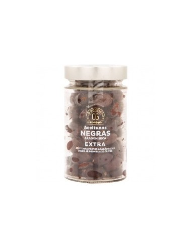 CLUB GOURMAND Jar of extra-dry black Aragon olives 190 g drained weight