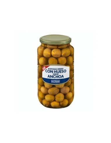 Hacendado anchovy-flavoured Manzanilla olives with large bones Pot 935 g (530 g drained)