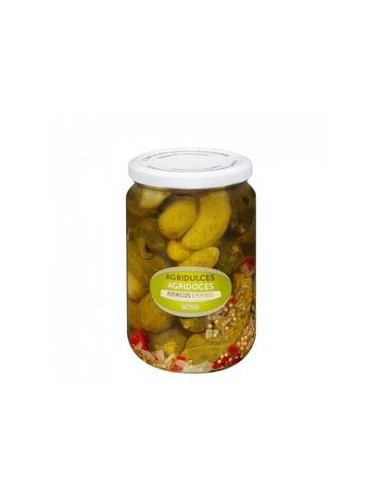 Hacendado sweet and sour gherkins Pot 670 g (370 g drained)