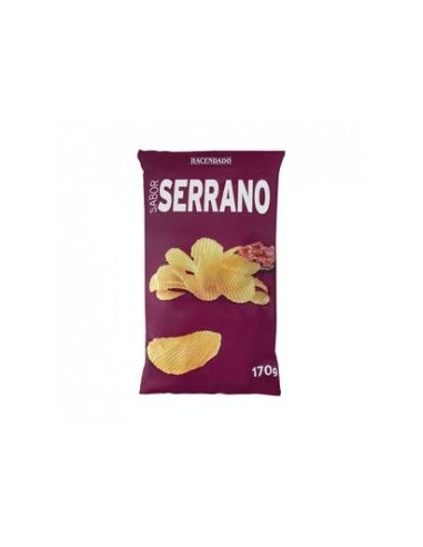 Hacendado wavy potato chips Serrano ham flavor 170g pack